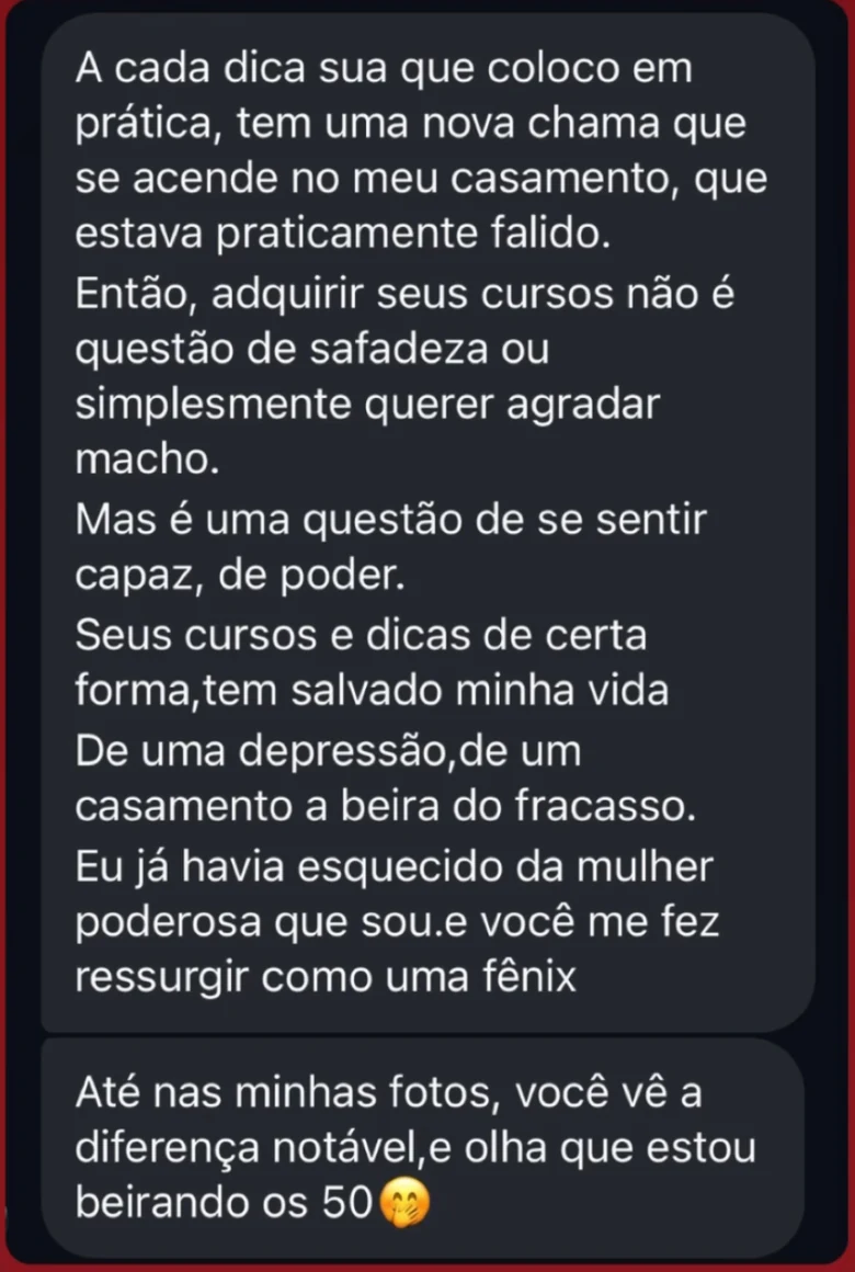 Depoimento de aluna